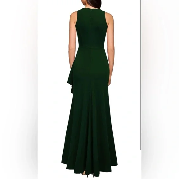 WOOSEA Women Scoop Neck Sleeveless Split Bodycon Mermaid Evening Cocktail Dress - Picture 2 of 5